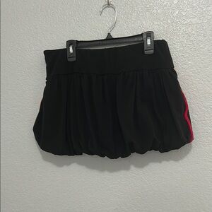 Chic Black Skort with Red Stripe